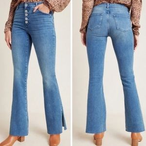 Anthropology Pilcro and The Letterpress High-Rise Skinny Bootcut Slit Hem Jeans
